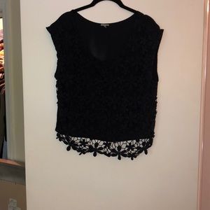Crochet overlay shirt crop top
